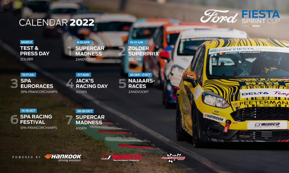 Kalender 2022 Ford Fiesta Sprint Cup definitief